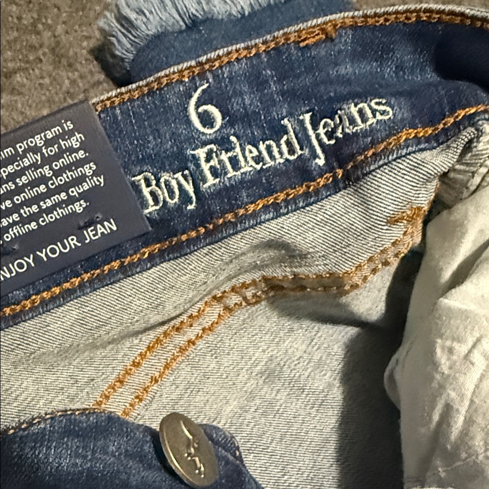 Resfeber Los Angeles Collection Boyfriend Jeans Sz 6 | Distressed Frayed Hem NWT - Picture 9 of 13